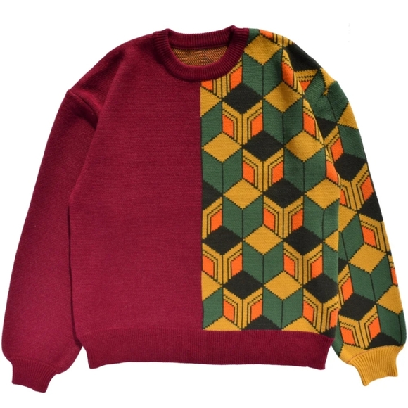 STEADY HANDS GEOMETRIC GIYU TOMIOKA Sweater "Demon Slayer" Unisex XS - Picture 1 of 4